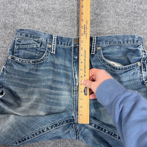 BKE Denim Jeans Mens 36R (36x31) Blue Denim Medium Wash Seth Distressed Bootleg - Picture 7 of 13